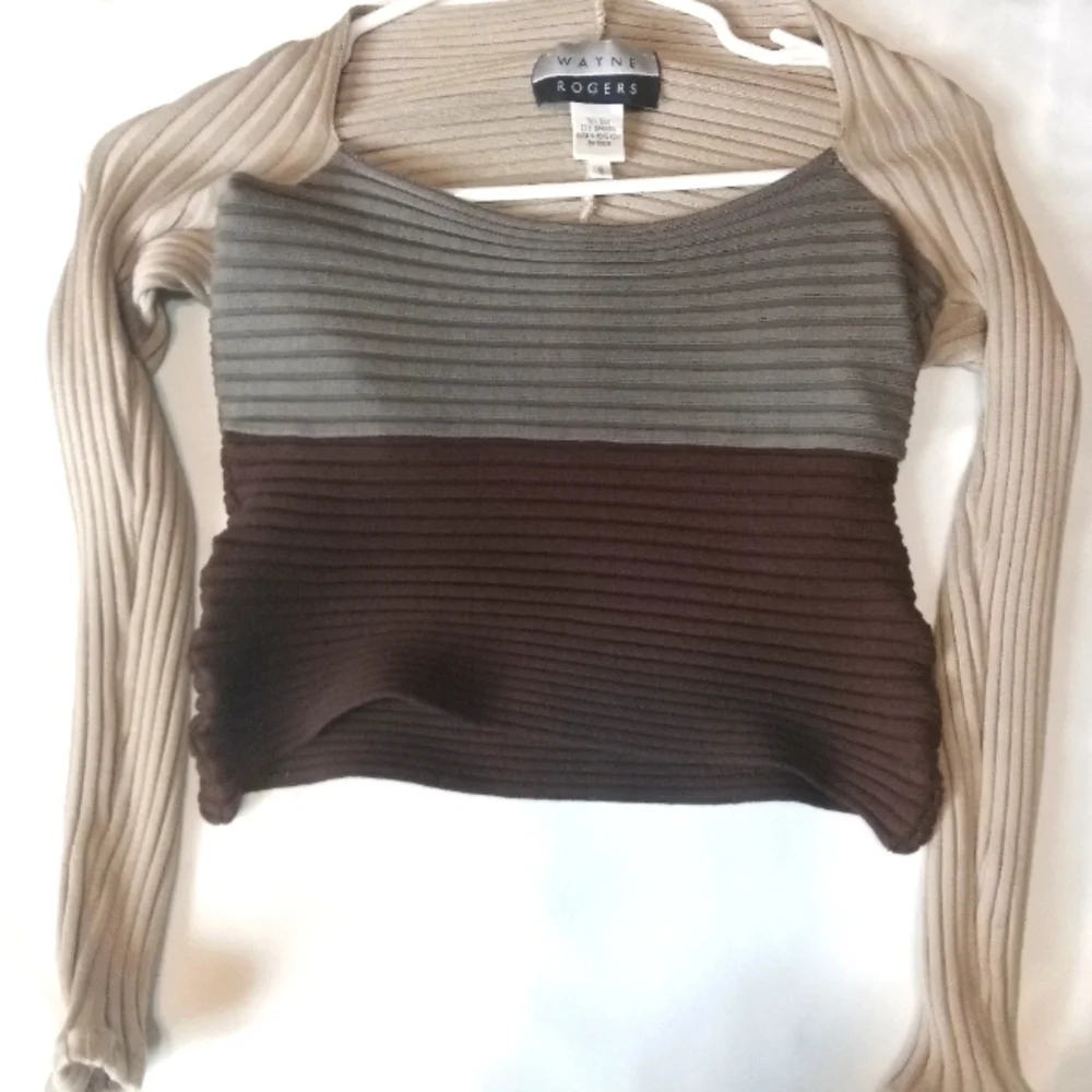 Beautiful RARE Vintage "Wayne Rogers" Silk ribbed top NWOT women's size small - Picture 3 of 6